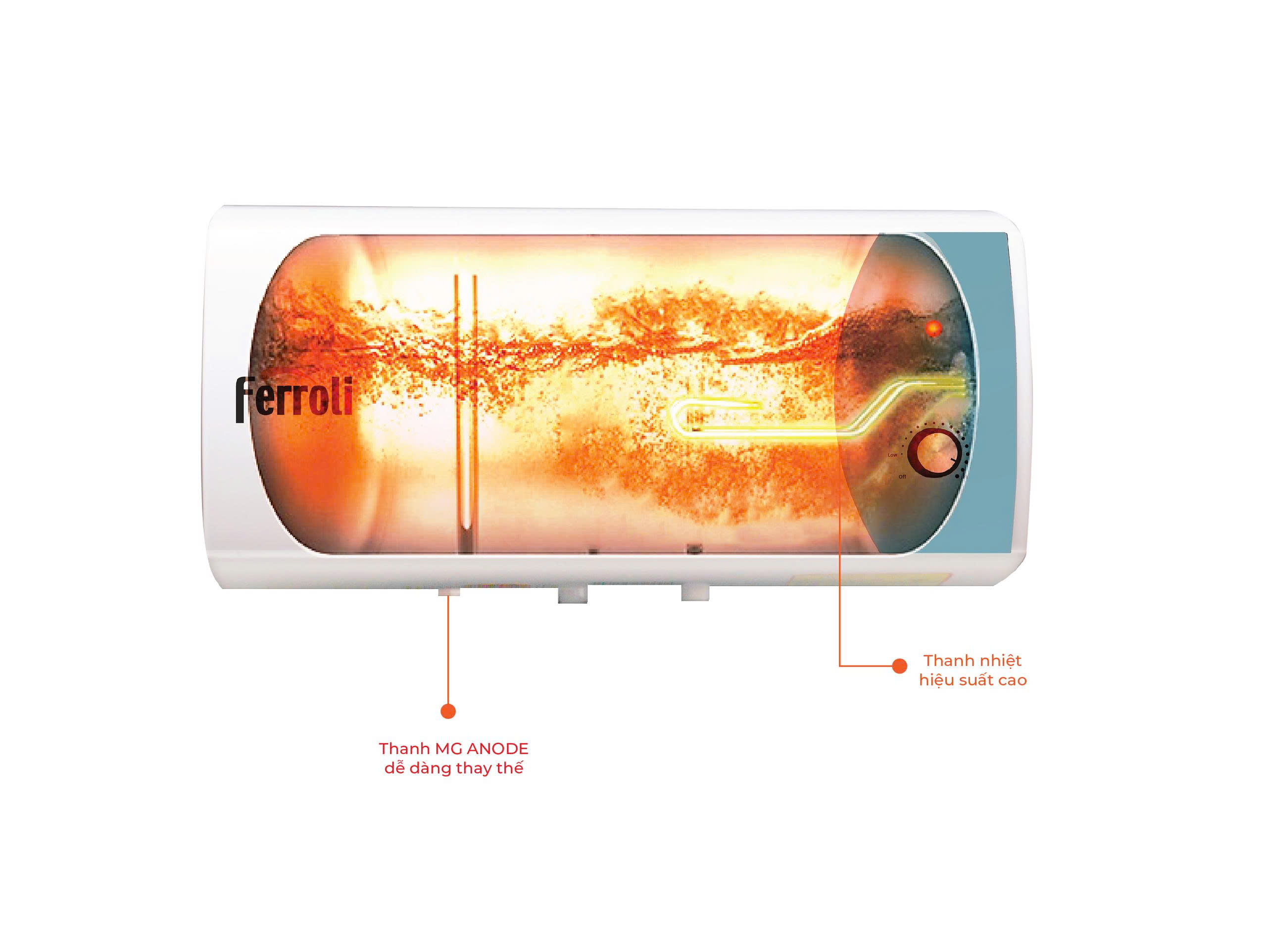 Bình nước nóng Ferroli Trevi Ag+ Bình nước nóng Ferroli Trevi Ag+